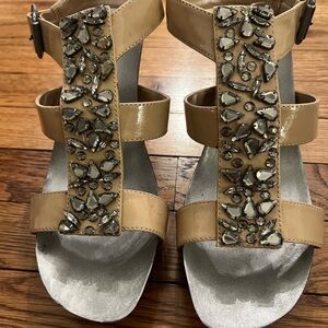 Simply Vera Vera Wang Embellished Tan Wedge Heeled Sandals